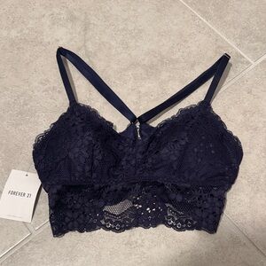 Forever 21 Dark Blue Lace Bralette